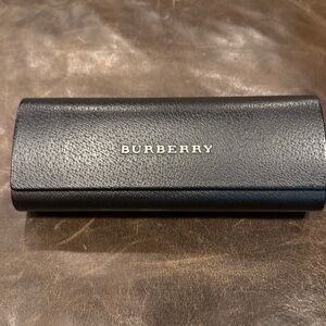 Burberry Black Leather Eyeglass Sunglass Hard Case Logo